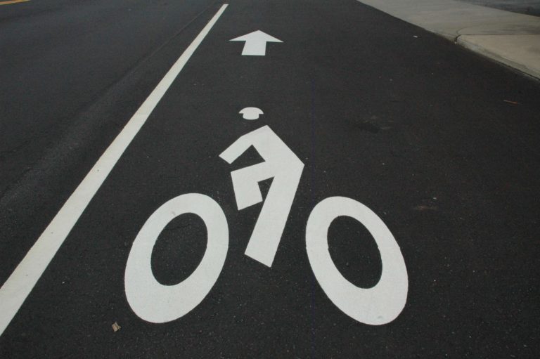 City of Asheville bike lane