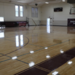 bleachers in the gym