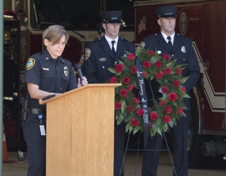 Tammy Hooper speaks at 9/11 ceremony