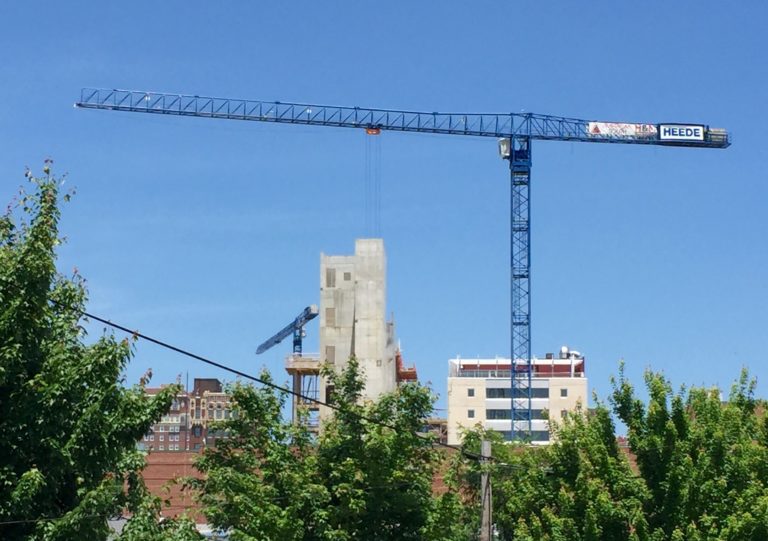 Photo of construction cranes