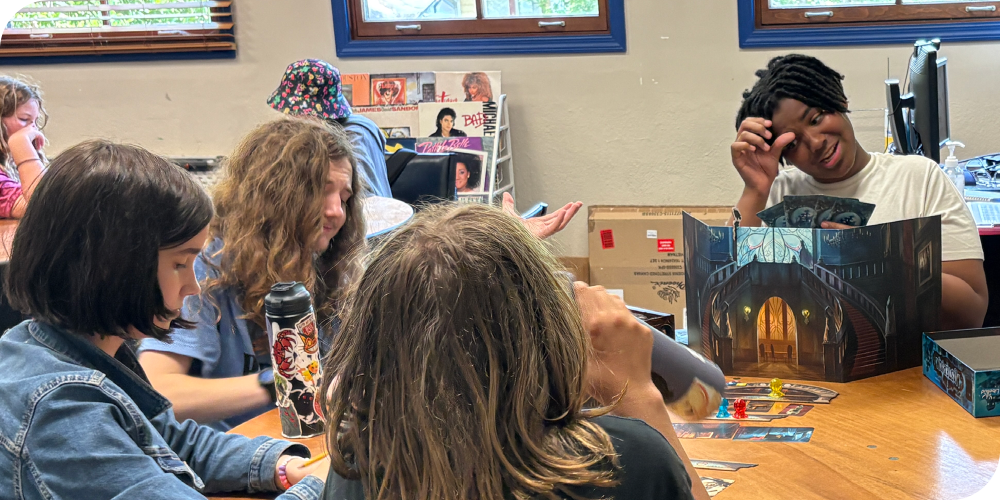 teens playing board games