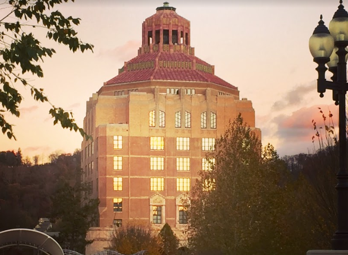 Asheville City Hall in fall