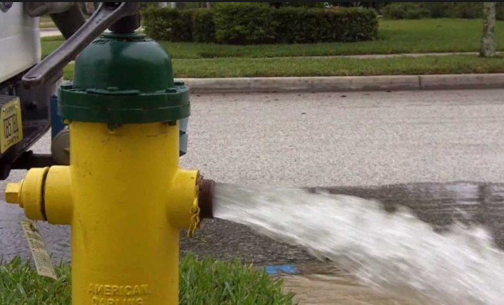 hydrant with flowing water