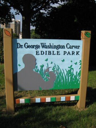 sign for George Washington Carter Edible Park