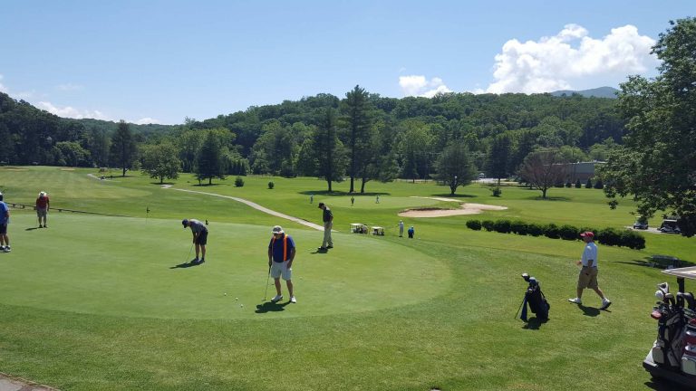 Asheville Municipal Golf Course player on putting green