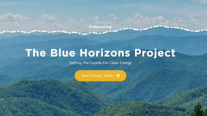 Blue Horizons project webpage screenshot