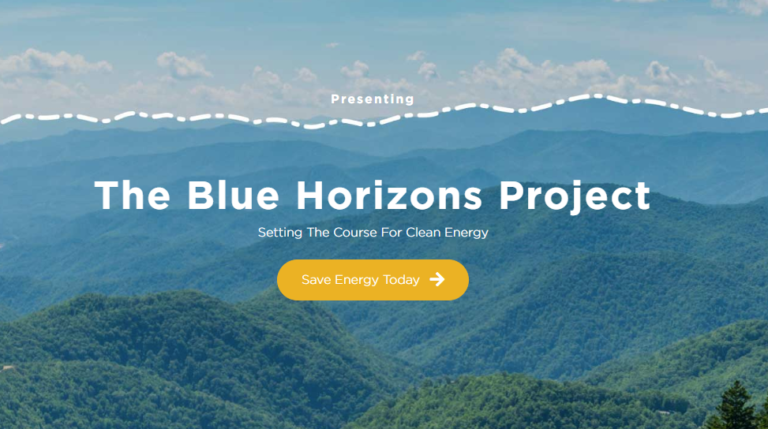 Blue Horizons project webpage screenshot