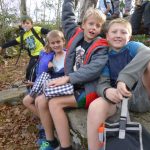 Kids having fun hiking