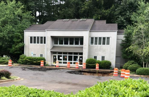 Merrimon Ave sinkhole image