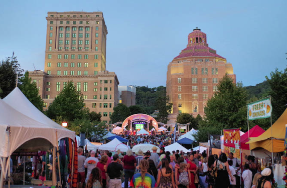 Photo of festival in Pack Square Park