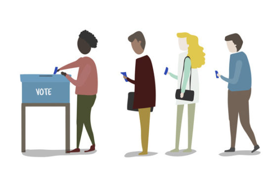 Illustration of people voting