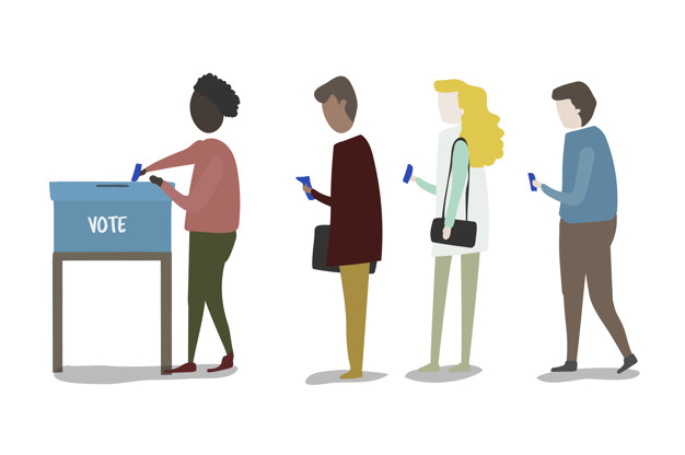 Illustration of people voting