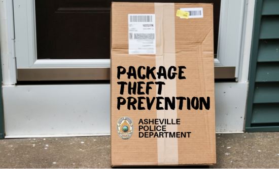 Photo of a package by a front door