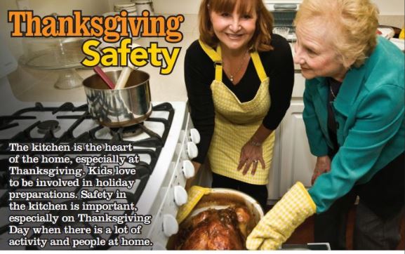 Thanksgiving photo illustration of 2 women getting a cooked turkey out of the oven.