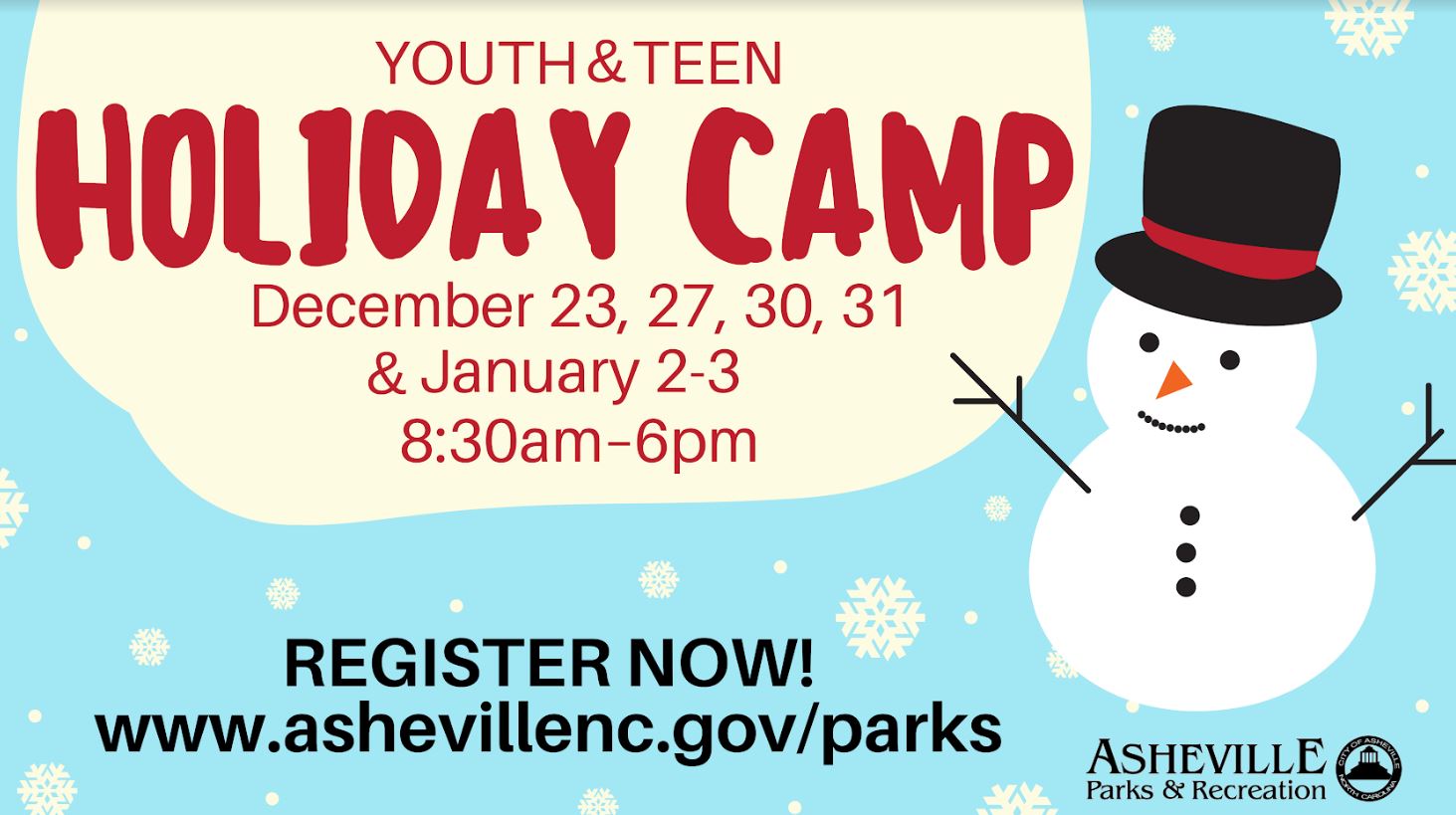 Asheville Parks & Recreation announces Holiday Camp for children and