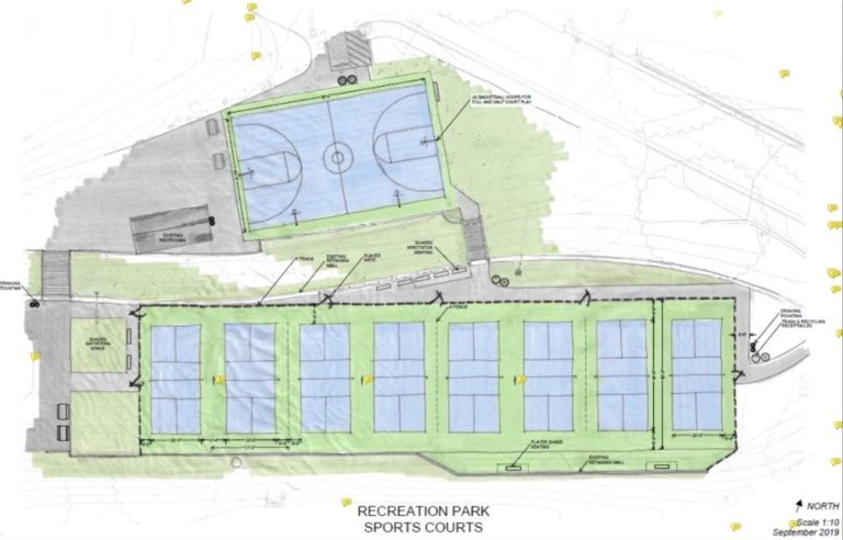 Pickleball court design sketch