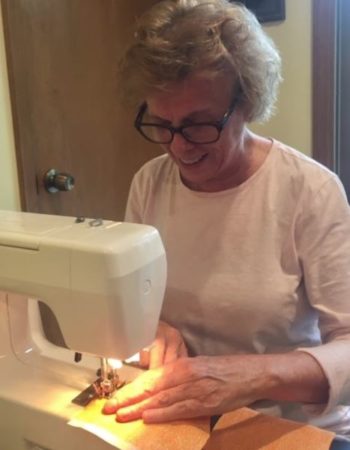 Debbie Ivester making masks