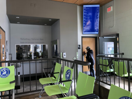 Bus station interior