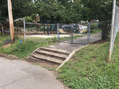 Augusta Barnett playground before construction