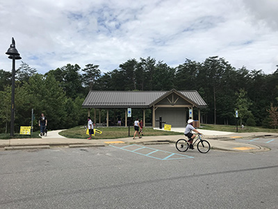 bikers and pedestrians at Richmond Hill Park