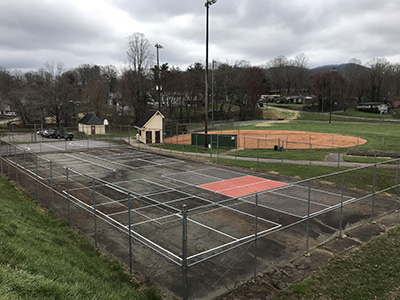 Shiloh court and ballfield before renovation