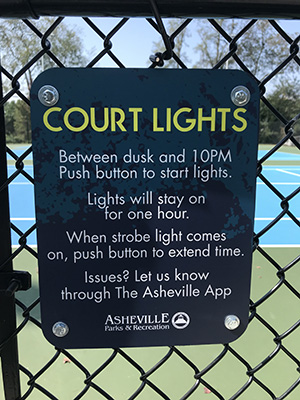 court lights sign