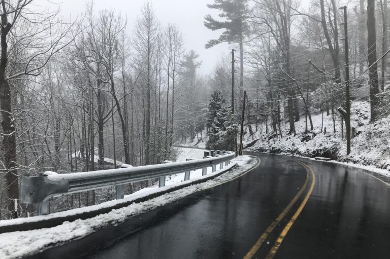 Asheville Old Toll Road in snow