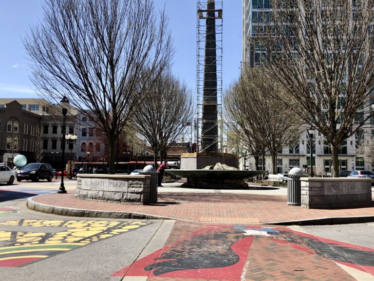 Vance Monument and street mural