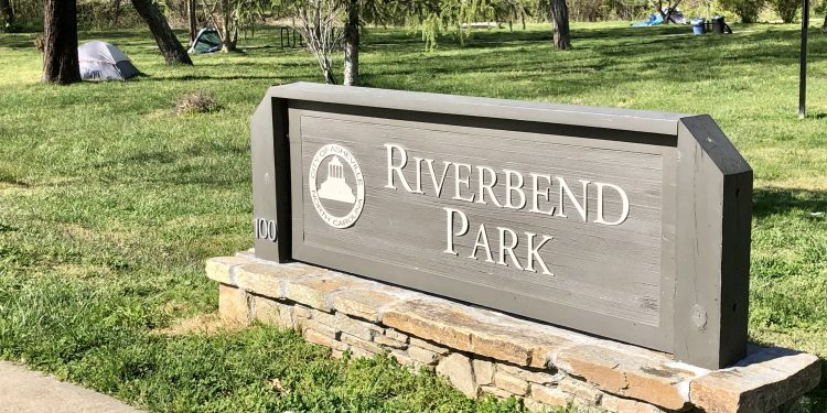 Asheville Riverbend Park sign