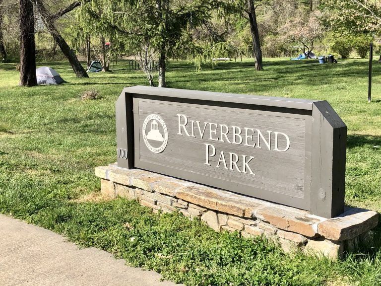 Asheville Riverbend Park sign