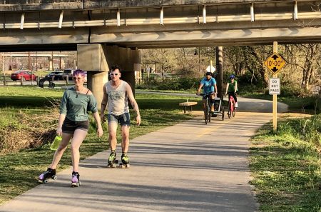 Wilma Dykeman Greenway skaters and bicyclists