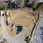 drone view of construction at Fire Station 13