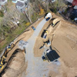 drone view of construction at Fire Station 13