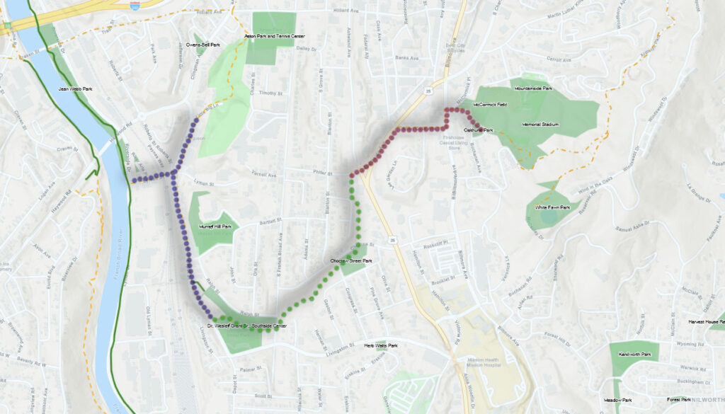 map of proposed greenway connector projects