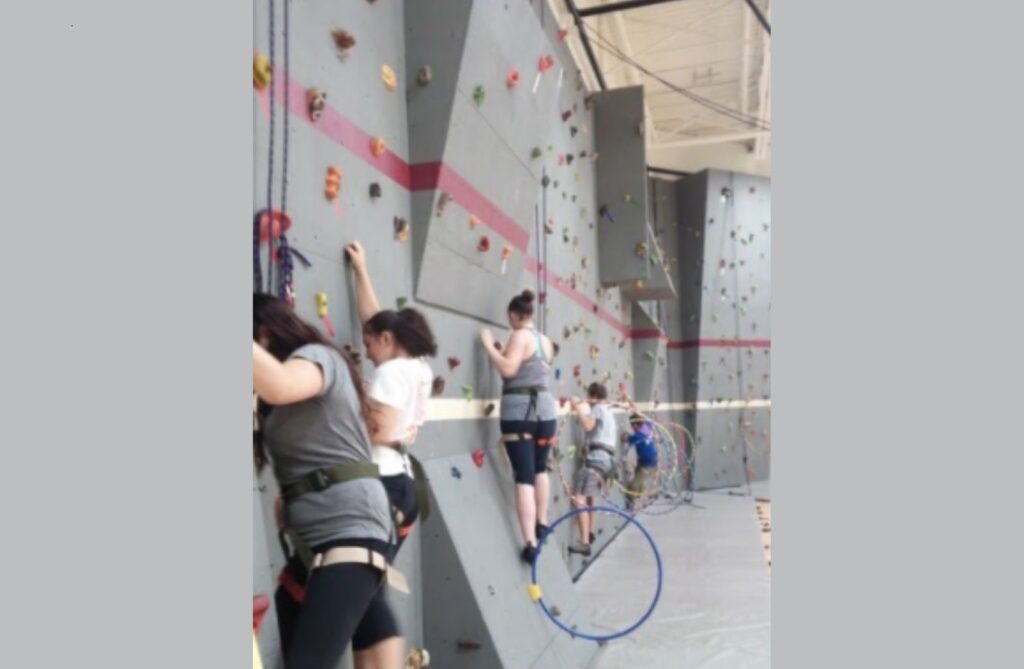 Tempie Avery Montford Center climb wall