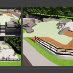 Rendering of Asheville Skatepark midplaza with possible improvements