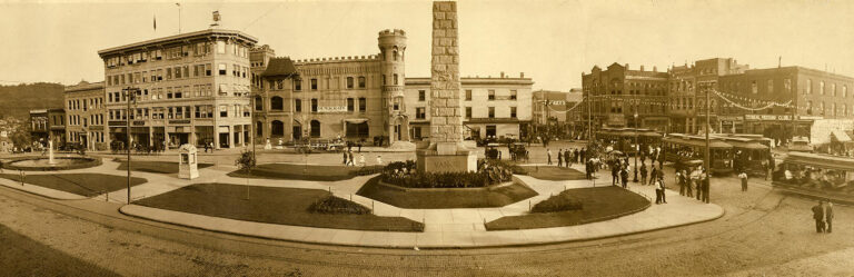 historic photograph of Pack Square
