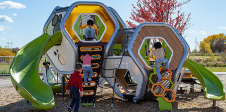 geometric style play equipment