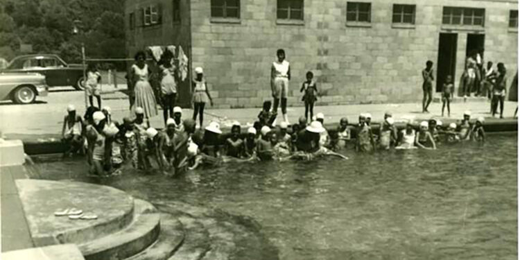 young people in pool