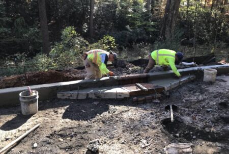 stormwater structure and curb installation