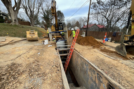 installing stormwater junction box