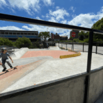 skateboarder at asheville skatepark