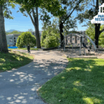 playground and paved path at aston park