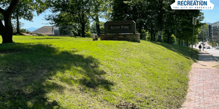 brick sidewalks and monument sign at aston park
