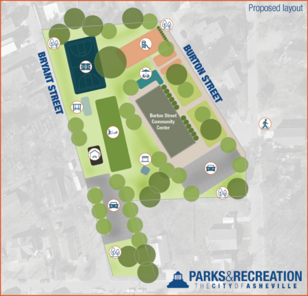 Proposed layout for Burton Street Park following renovations.