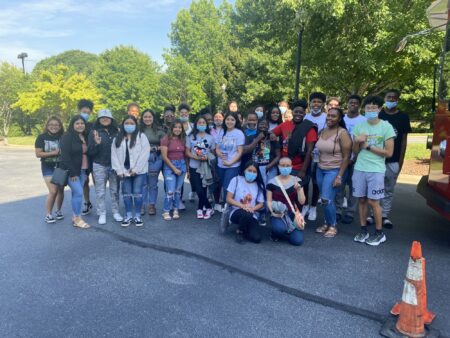 CAYLA students on summer retreat pose for group photo