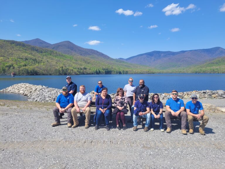 water department staff in front of North Fork resevoir
