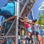 kids on a playground slide