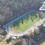 aerial view of memorial stadium field and track