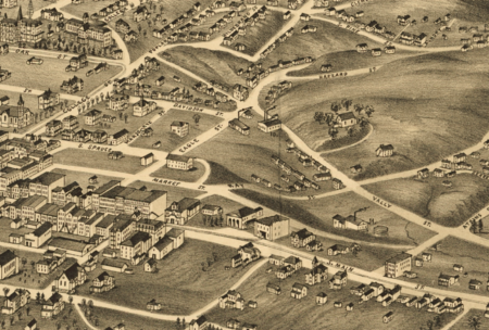 historic aerial map of the triangle park area